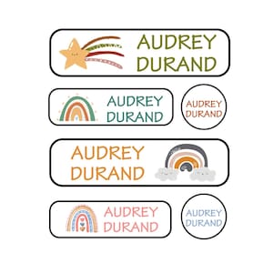 Rainbow Name Labels | School Supply Stickers | Waterproof Labels | Personalized Name Labels | Dishwasher Safe | Daycare | Camp Skinny Decals