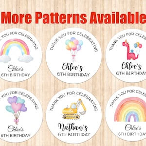 Birthday Sticker, Happy Birthday Sticker, Custom Boys / Girls Birthday Stickers / Birthday Favor, Celebration Sticker, Cupcake Sticker