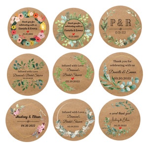 Pegatinas personalizadas / Etiquetas Kraft personalizadas / Pegatinas de agradecimiento / Baby Shower / Boda / Cumpleaños / Despedida de soltera / Despedida de soltera / Recuerdo / Negocio