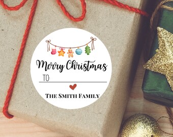 Adesivi personalizzati "Buon Natale": etichette regalo personalizzate