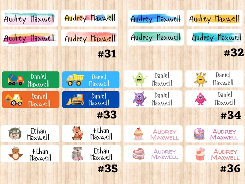 Daycare Labels Labels School Supply Stickers Waterproof Labels Personalized Name Labels Dishwasher Safe Daycare Camp Skinny image 5