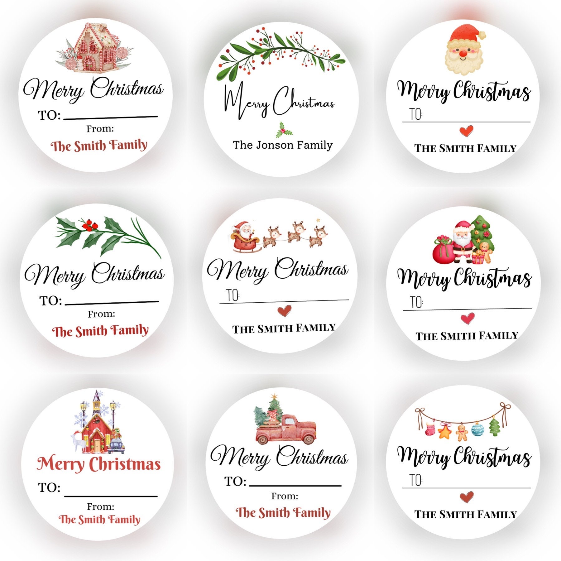 Custom Christmas Stickers / Gifts /  Christmas Stickers / Merry Christmas Labels / Personalized gift Stickers