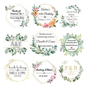 Adesivos personalizados / Etiquetas personalizadas / Adesivos de agradecimento / Chá de bebê / Casamento / Aniversário / Chá de panela / Despedida de solteira / Lembrança / Negócios