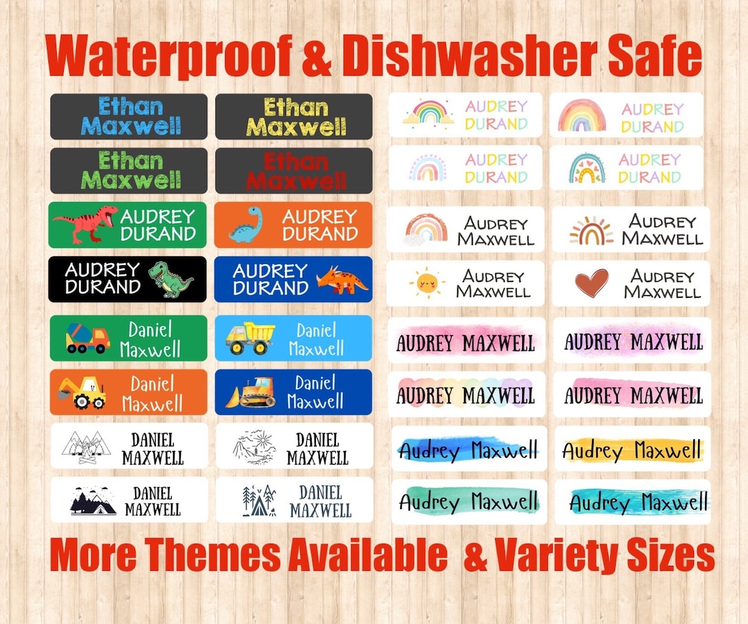 Custom Waterproof Name Labels: School, Daycare, Camp
