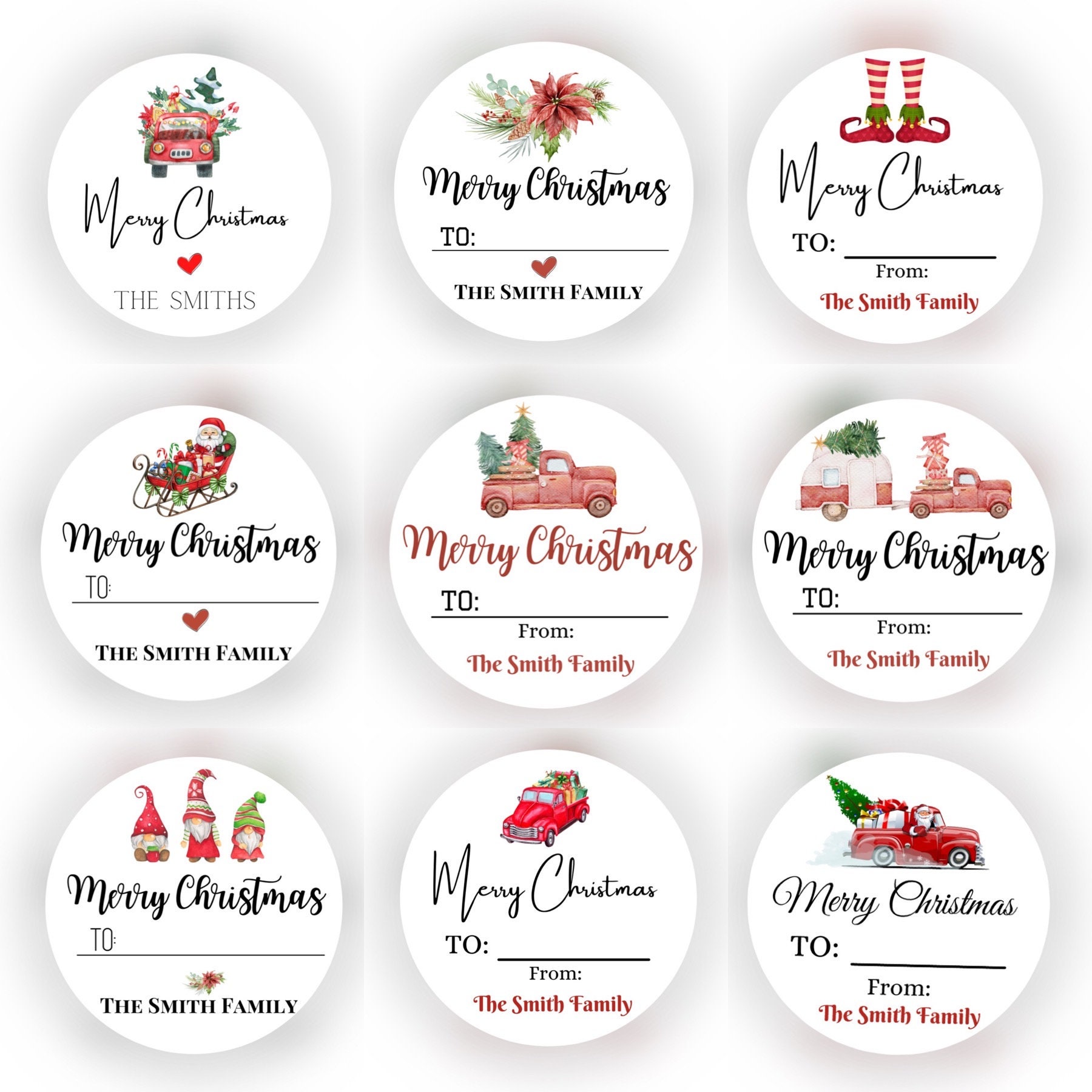 Custom Christmas Stickers / Gifts /  Christmas Stickers / Merry Christmas Labels / Personalized gift Stickers