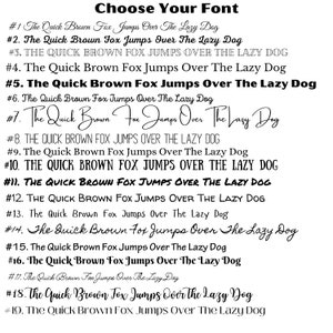 May include: A list of 19 different font styles for the phrase "The Quick Brown Fox Jumps Over The Lazy Dog". Each font style is numbered and displayed in black on a white background.