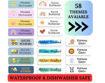 Etichette personalizzate impermeabili con nome: scuola, asilo nido e campeggio