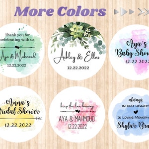 Adesivi personalizzati ad acquerello / Etichette personalizzate / Grazie / Baby Shower / Matrimonio / Compleanno / Addio al nubilato / Addio al nubilato / Bomboniere / Affari
