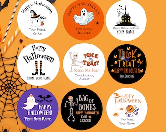 Custom Halloween Stickers: Trick or Treat Labels