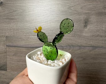 叢　多肉植物　アートピース　作家　作元朋子　激レア　希少　珍品 サボテン　植木鉢 米国の販売者 - 手作りガラス鉢植え植物、多肉植物、人工サボテン
