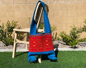 Hand Woven Naga Tribal Tote Bag | Wool Shopping Bag