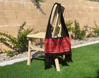 Hand Woven Tribal Tote Bag | Naga Konyak Wool Carry Bag