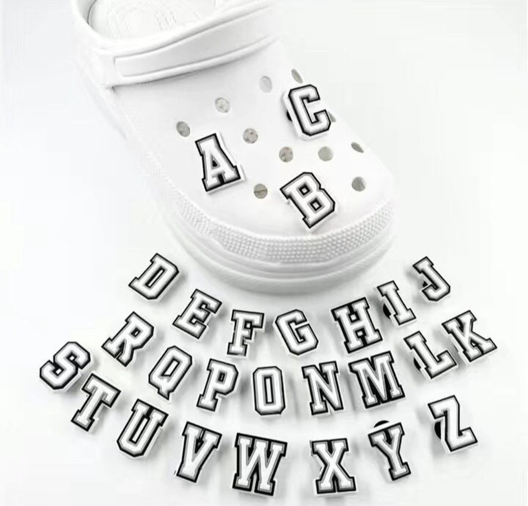 Letter Croc Charms Letter Jibbitz White Alphabet Croc Etsy UK