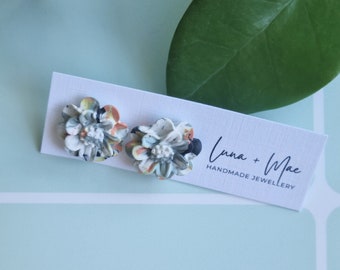 Polymer Clay Earring Studs - Floral Collection #16