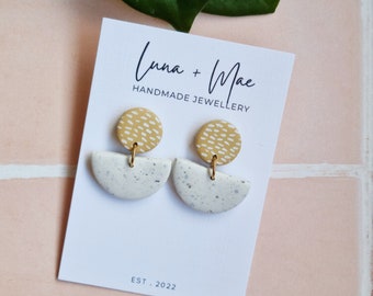Polymer Clay Dangle Earrings - Luna Collection #11