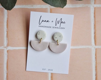 Polymer Clay Dangle Earrings - Luna Collection #1