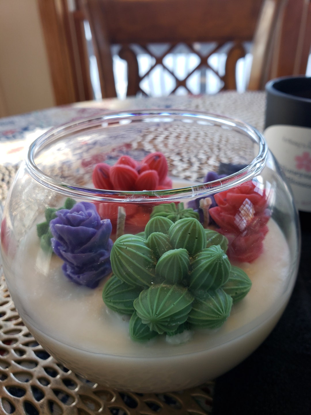 Globe Succulent Terrarium Candle, Botanical Candle, Holiday Candle