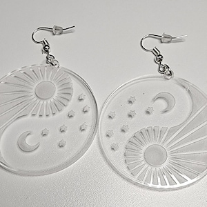 Brincos sol lua yin yang