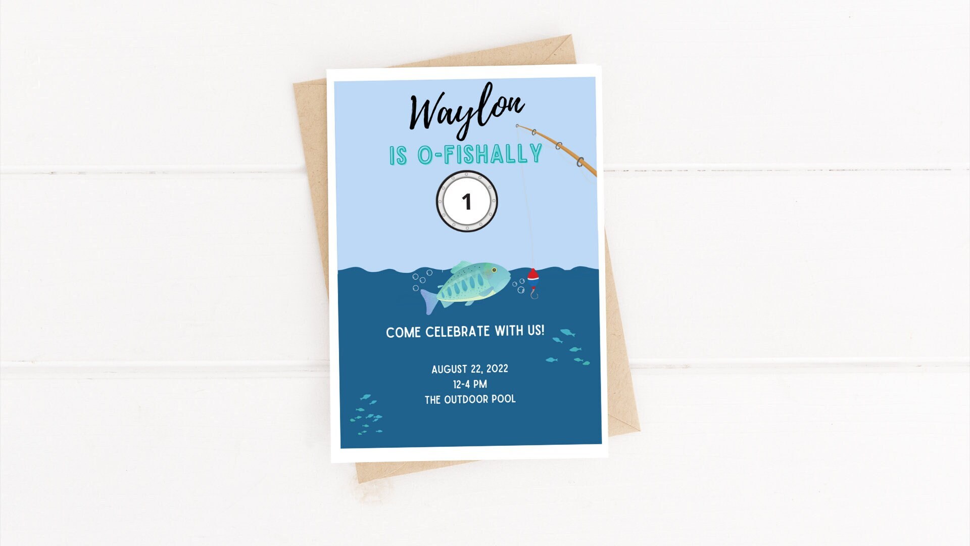Fish Themed Birthday Printable Invitation - Etsy