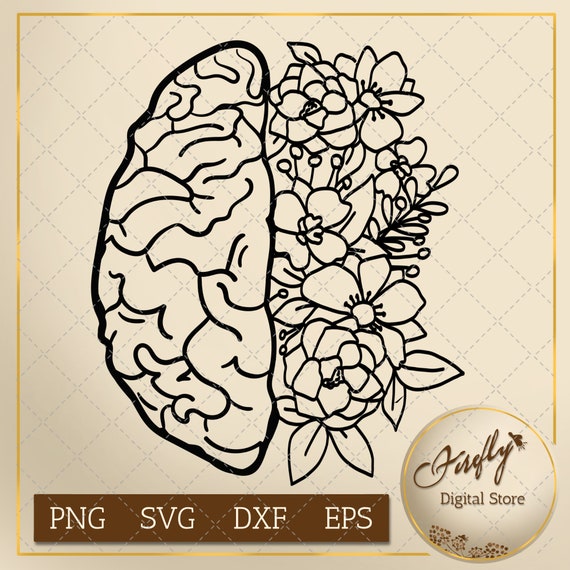 Flower Brain Mental Health Svg Flower Brain Svg Wildflower Etsy