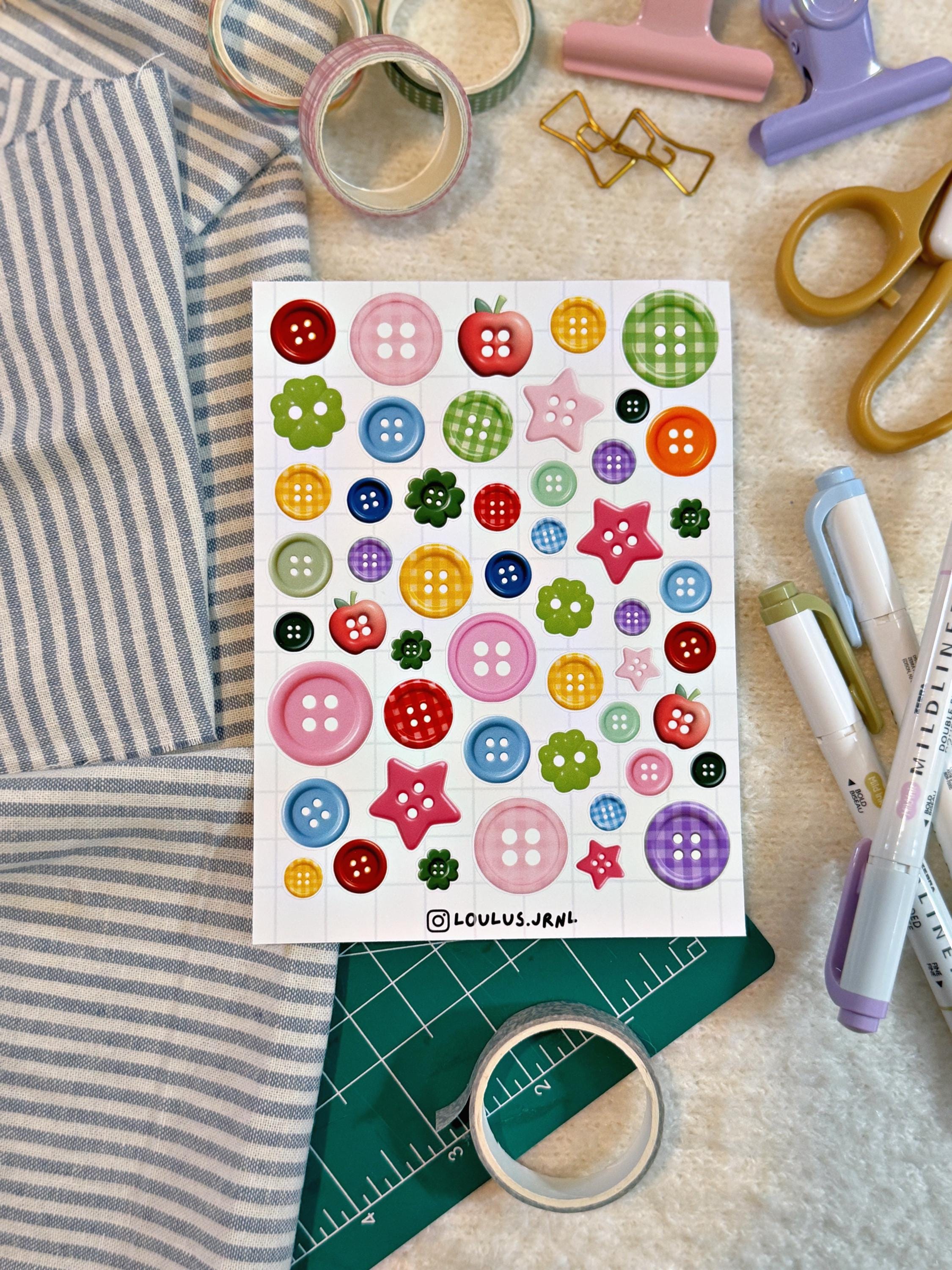 Planner Buttons Buttons Sticker Sheet : Journaling, Planner, Bujo Supplies - Etsy