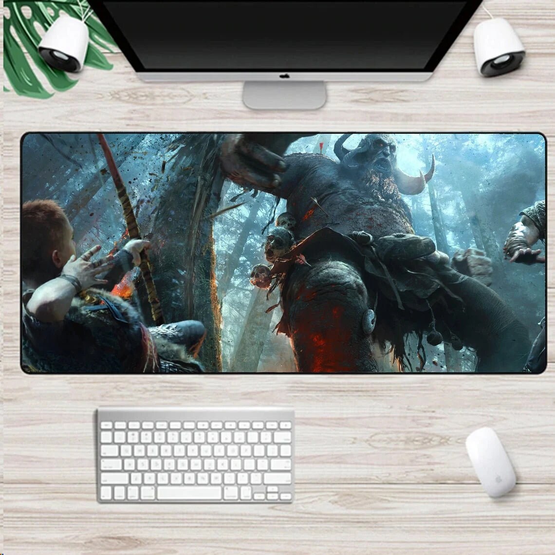 Gaming God of War Ragnarok Large Mouse Pad Kratos Atreus Mousepad