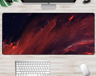 Big Gaming XXL Mouse pad Desk Mat Mousepad Space Planet Galaxy Art Red home office Gift Mausunterlage Computer PC Gamer Mauspad