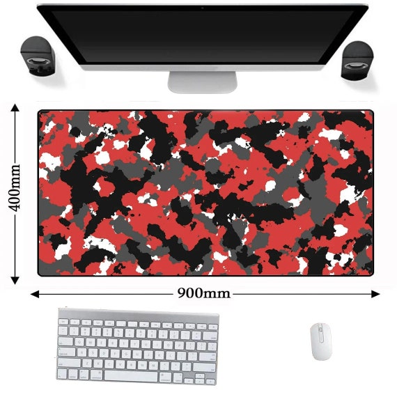 XXL Mousepad Gaming 900x400mm Design Camo Camouflage Red Black Big  Mausunterlage XXL Computer PC Gamer Mouse pad Desk Mat Mauspad