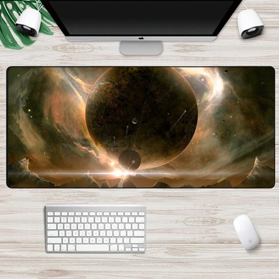 Big Gaming Mousepad 600x300mm Artwork Space Planet Mars Jupited Sun ...