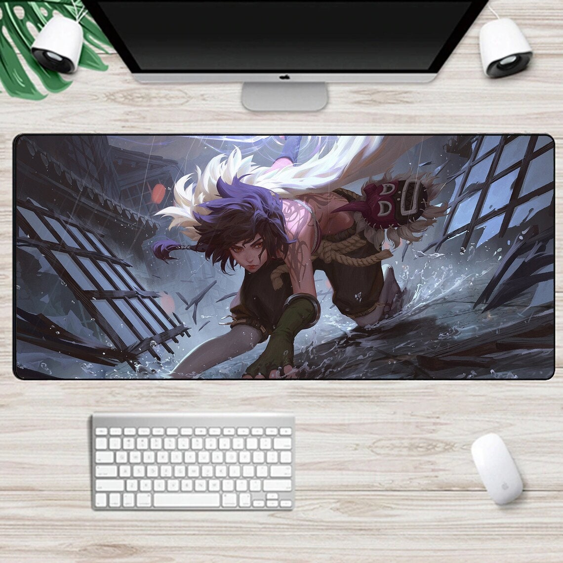 Mouse Pads Cute Girl Anime Gamer Mouse Pad RGB Laptop Keyboard Rug Rubber  Large Desk Mat LED Lighting Mause Pad XXL Pc 700x300x4MM  Yaxa Colombia