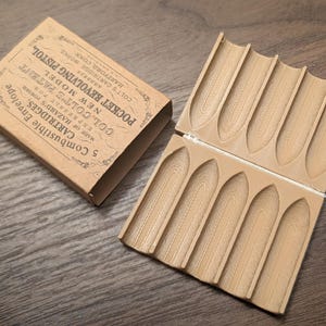 Paper Cartridge Box, .31 Caliber, Split Clamshell Style Holds Six Cartridges for &quot;Navy&quot; Black Powder Revolvers