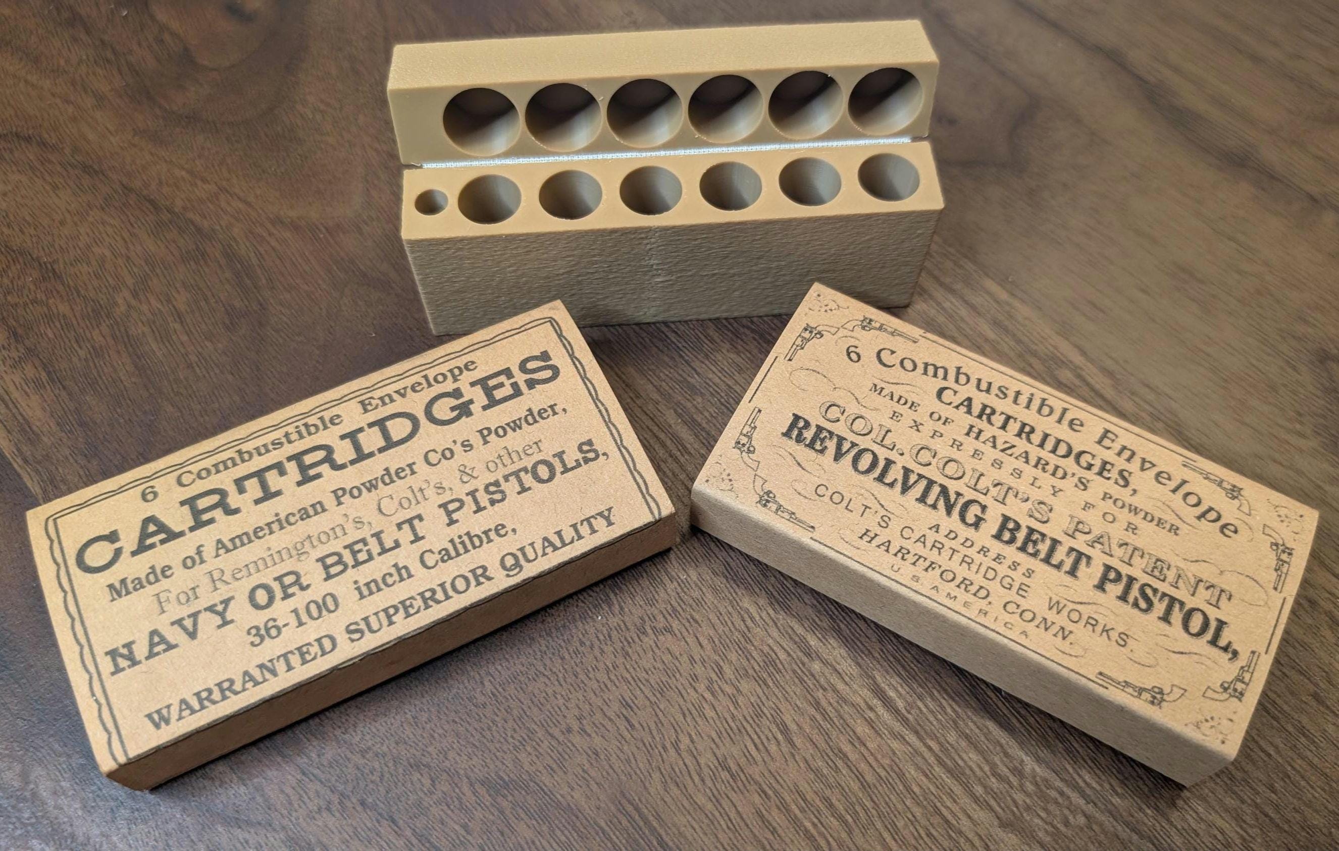 Premium Paper Cartridge Box, .36 Caliber, Vintage Style With Flip-top ...