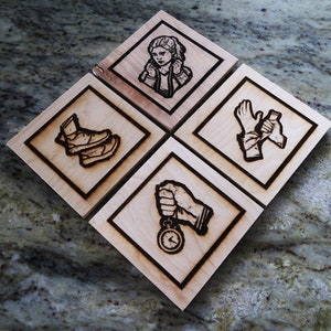 Dead By Daylight Perk-onderzetters - gepersonaliseerd hout: 4 x 4 inch