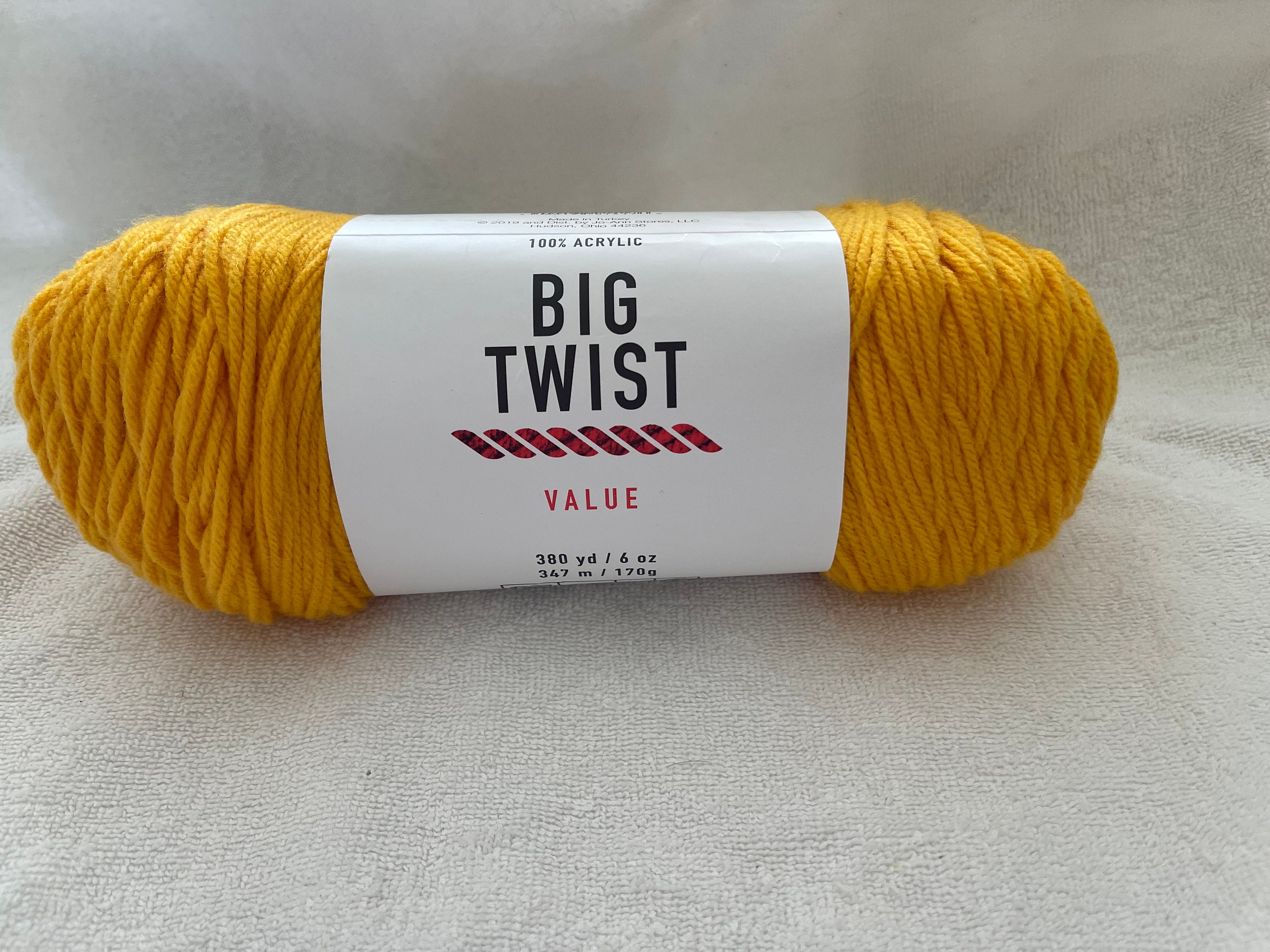 Bright Yellow Yarn Big Twist Value Yarn 100% Acrylic Varsity Yellow Lot Of 2