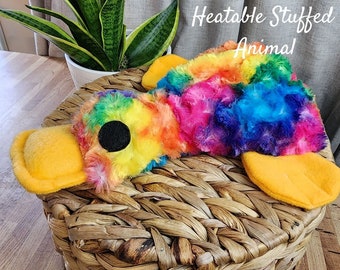 Heatable Goose stuffed animal - Weighted Hot/Cold - Aromatherapy - Flaxseed, Lavender Flowers, Peppermint Leaves,  Unscented