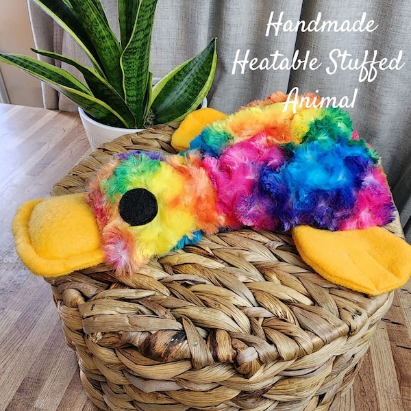 Heatable Goose stuffed animal - Weighted Hot/Cold - Aromatherapy - Flaxseed, Lavender Flowers, Peppermint Leaves,  Unscented