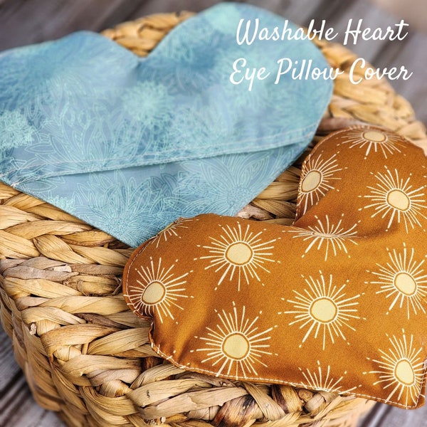 Heart Eye Pillow Washable Covers 100% cotton - Add a matching Weighted Hot/Cold Aromatherapy Heart Eye Pillow