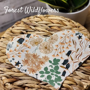 Heart shaped Weighted Eye Pillow Hot/Cold Aromatherapy options Flaxseed, Lavender Flowers, Peppermint Leaves, Rice, or Unscented Forest Wildflowers