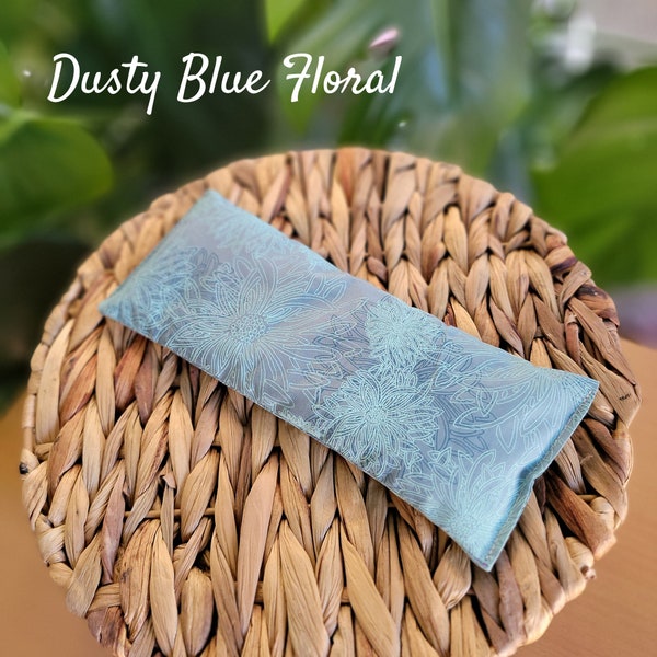 Weighted Eye Pillow Hot/Cold -Aromatherapy options- Organic Flaxseed, Rice, Lavender Flowers or Peppermint Leaves.