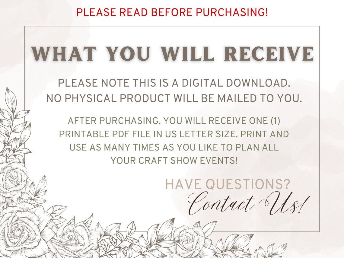 Printable Craft Show Planner, Craft Fair Templates, Craft Show Sales ...