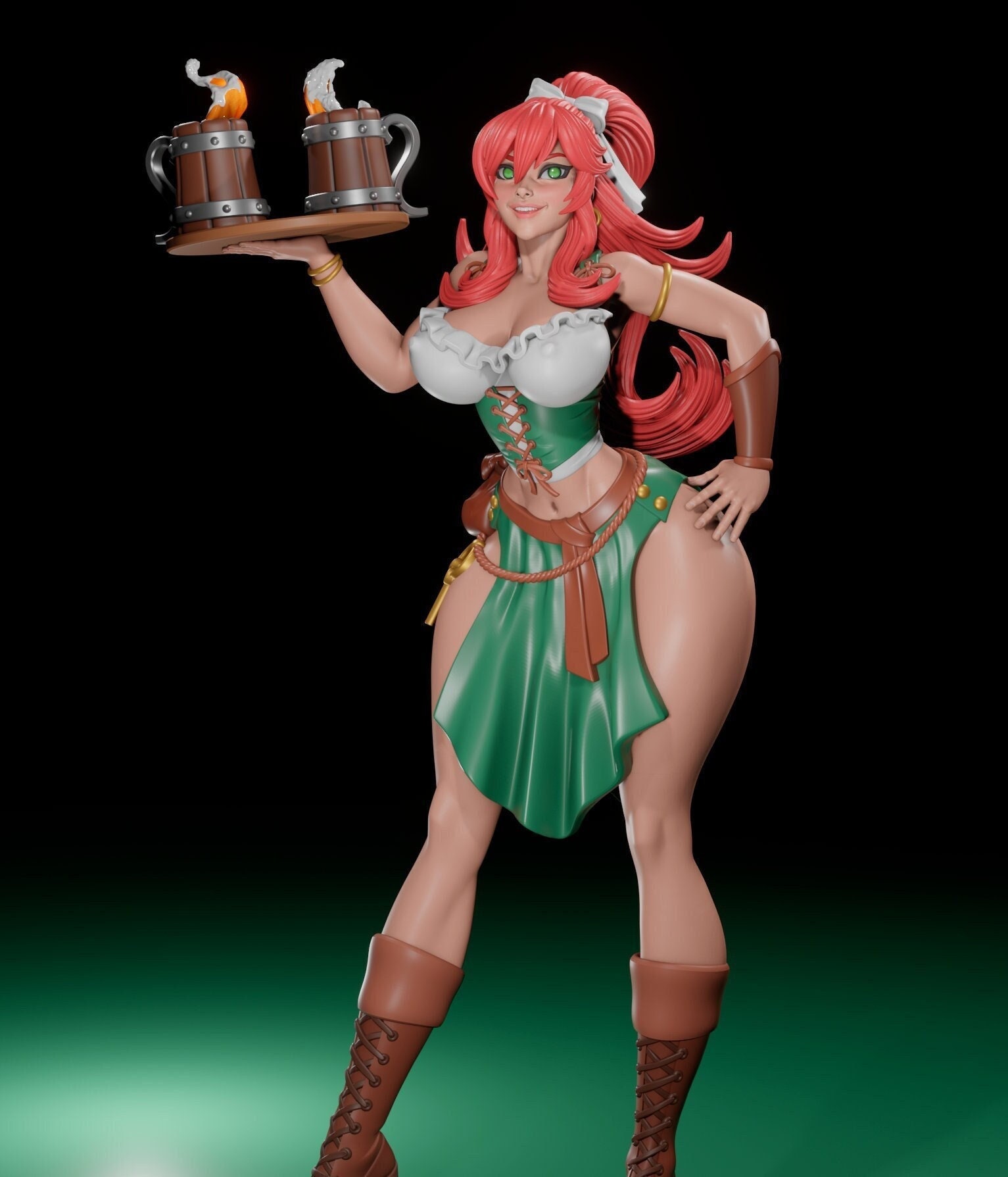 18 FANTASY BARMAID Pinup 1 12 Scale NSFW Model is Primed for Painters