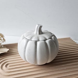 Pumpkin-Shaped Cement/Plaster Jewelry storage | Pumpkin Candy Jar | Handmade Fall Decor | Thanksgiving table accent