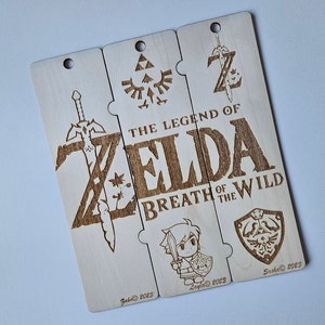 Zelda Wooden Puzzle Bookmarks: Gaming Inspired Page Markers Set
