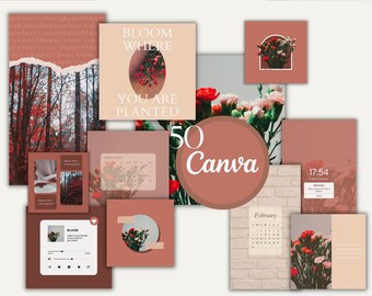 Czerwone szablony Instagram Canva| Szablony Instagram Canva| Wzrost biznesu na Instagramie | Branding na Instagramie| Marketing na Instagramie| Canva