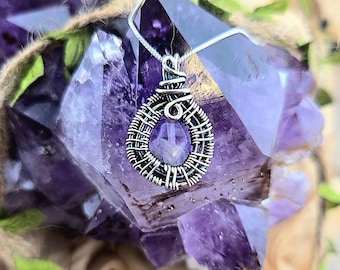 Woven Amethyst Pendant | Hand-Wrapped Sterling Silver