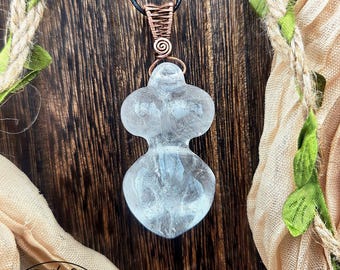 Clear Quartz Goddess Pendant | Hand-Wrapped