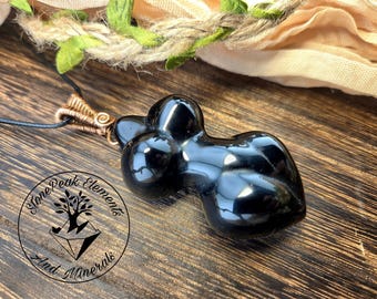 Black Agate Goddess Pendant | Hand-Wrapped