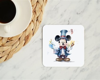 Mickey Mouse Coffee Coaster, Set of 4, Table Protectors, Disney Home Decor, Housewarming Gift