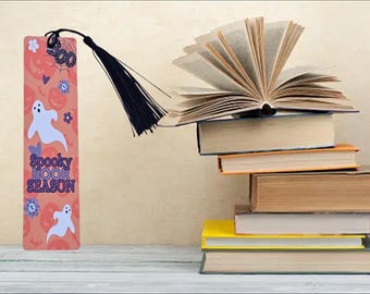 Aluminum Halloween Bookmark, Jack-o'-lantern Bookmark, Spooky Page Marker, Holiday Reader Gift