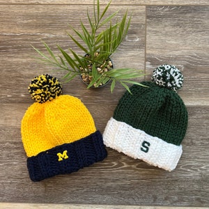 Toddler Single Pom Hand Knitted Hat